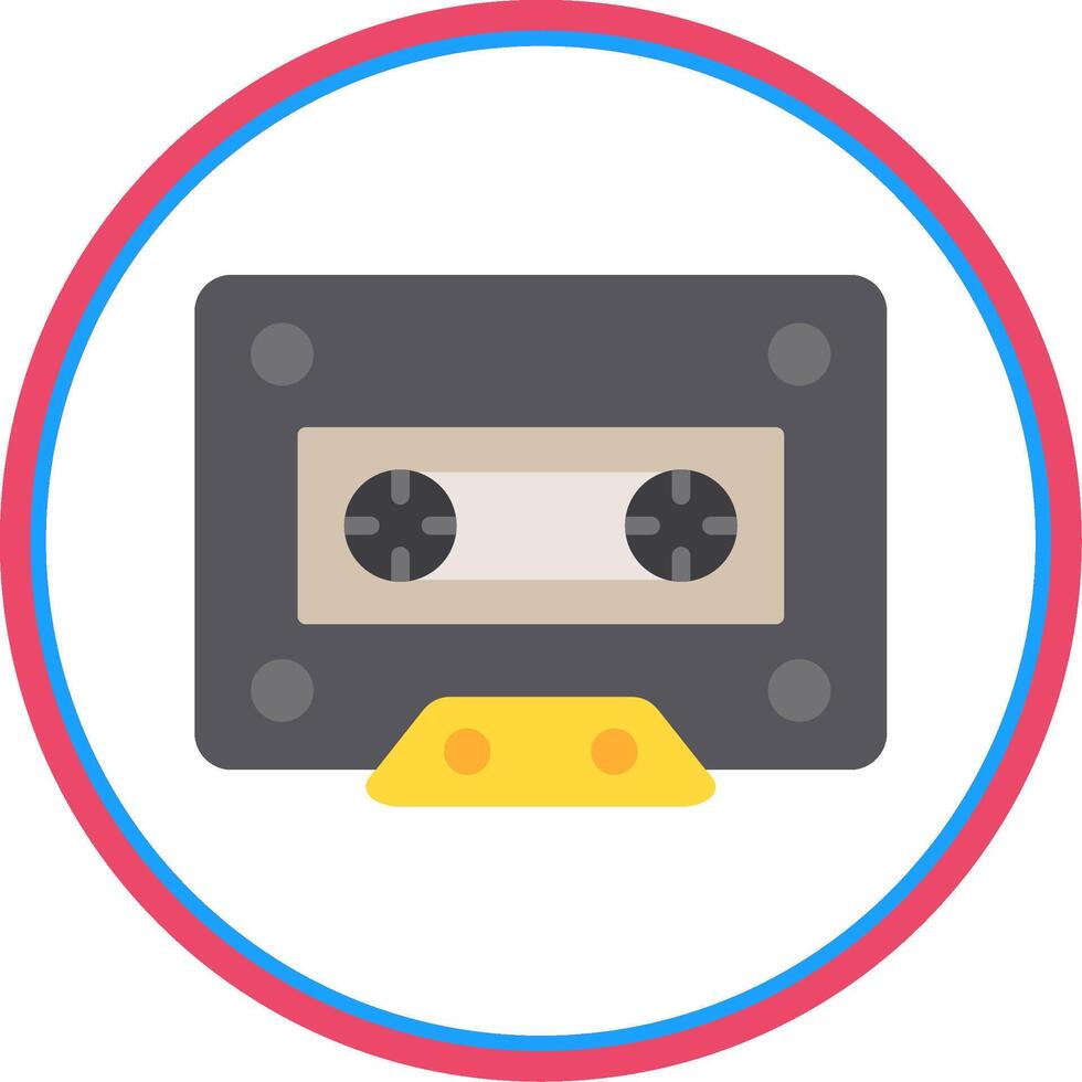 Cassette Flat Circle Icon vector