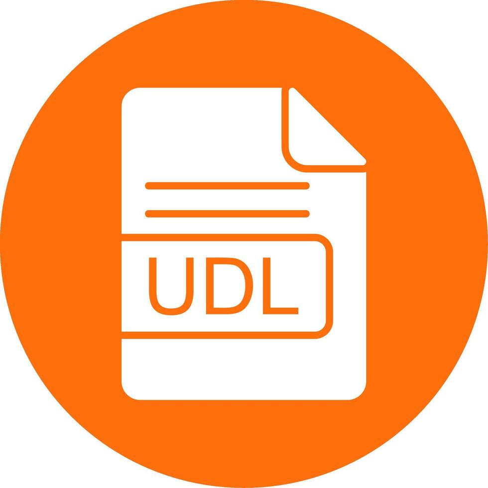 udl archivo formato multi color circulo icono vector