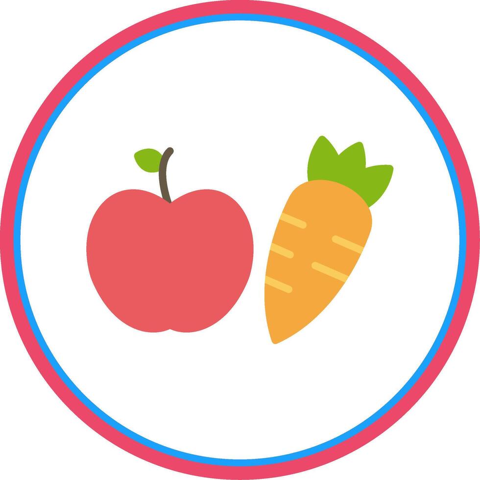 Healthy Eating Flat Circle Icon vector