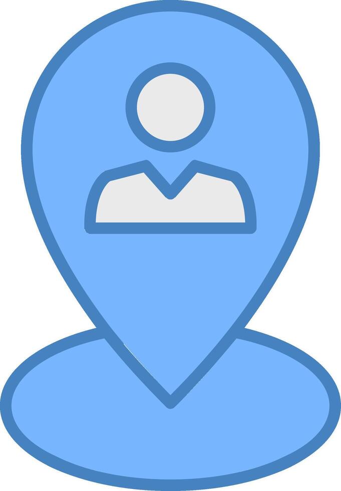 Location Line Filled Blue Icon vector