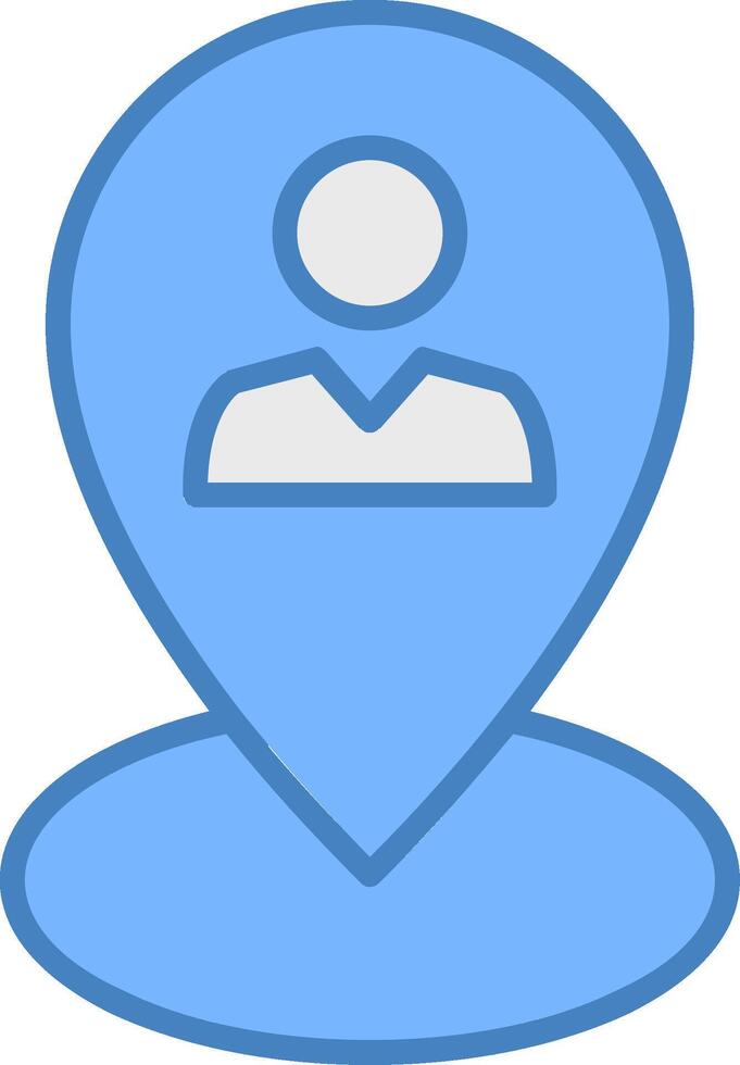 Location Line Filled Blue Icon vector