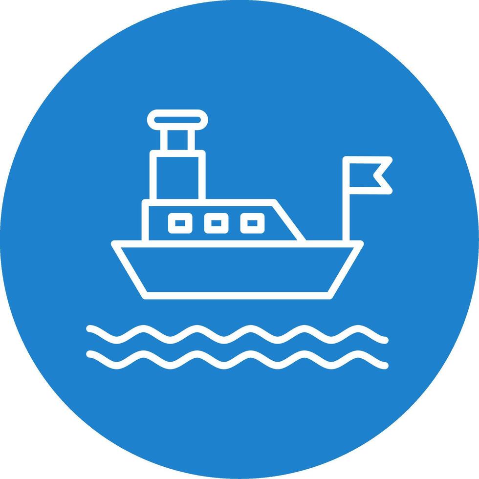 Ferry Multi Color Circle Icon vector