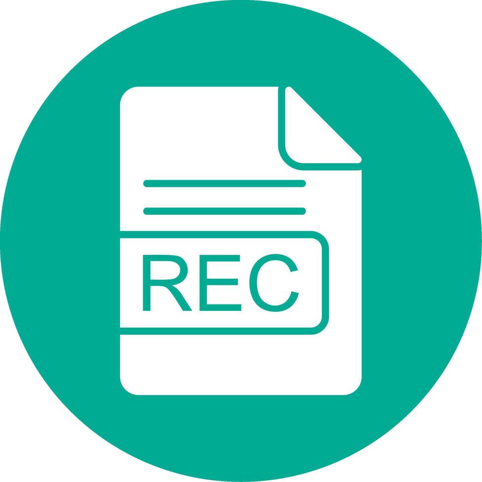 REC File Format Multi Color Circle Icon vector