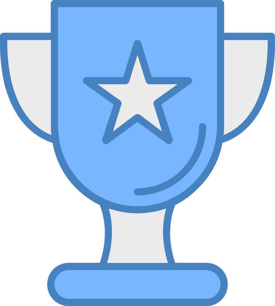 Trophy Line Filled Blue Icon vector