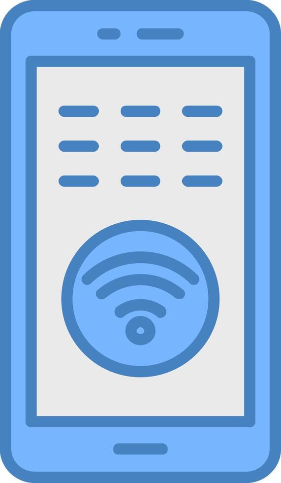 Wifi Line Filled Blue Icon vector