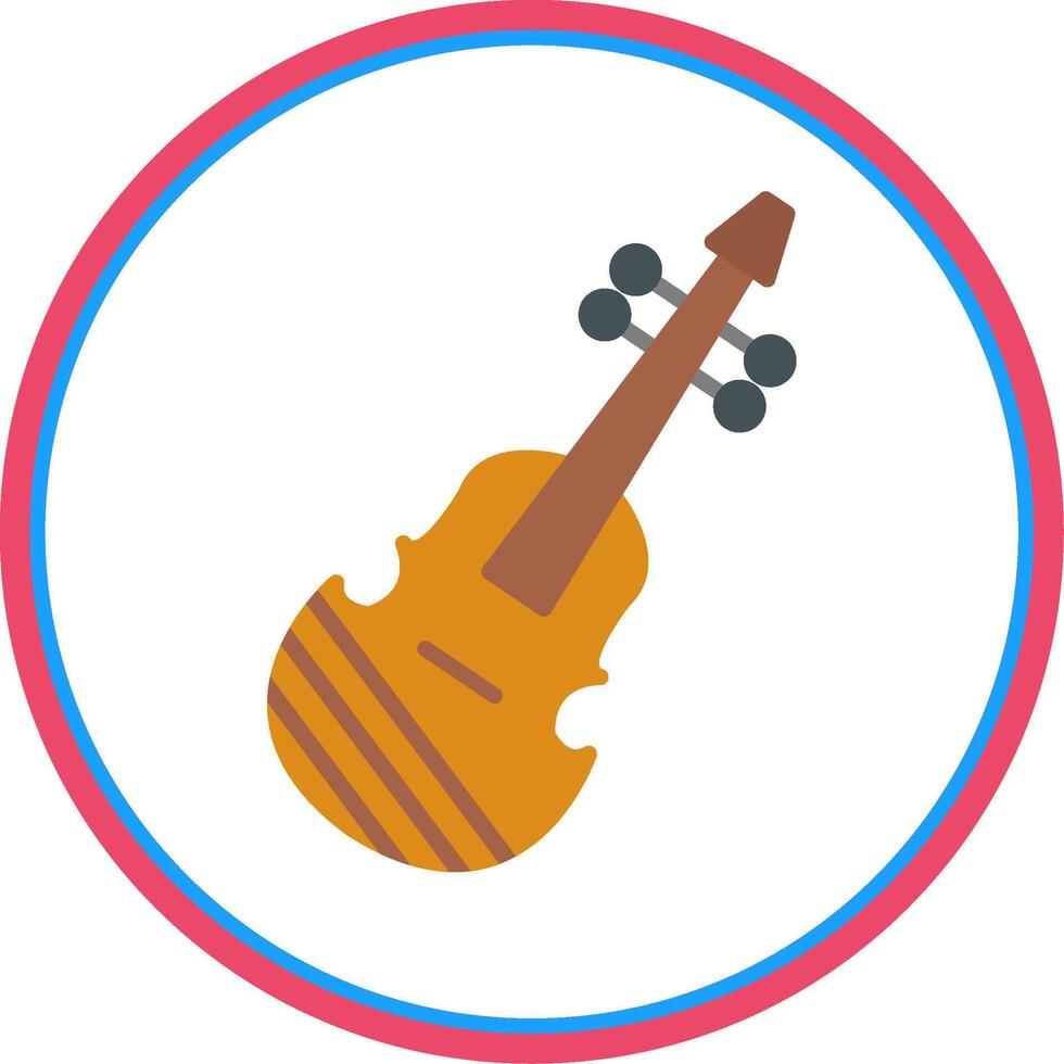 Violin Flat Circle Icon vector