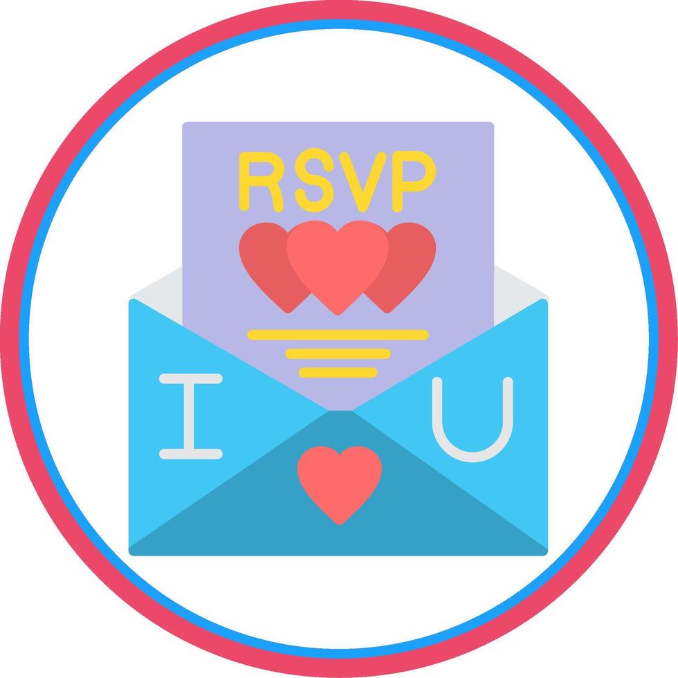 Rsvp Flat Circle Icon vector