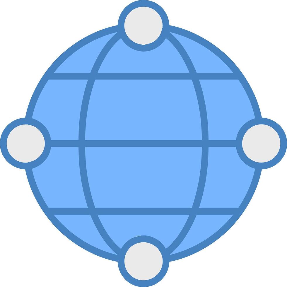 Internet Line Filled Blue Icon vector