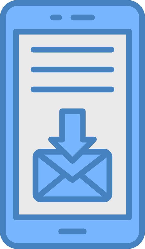Mail Line Filled Blue Icon vector