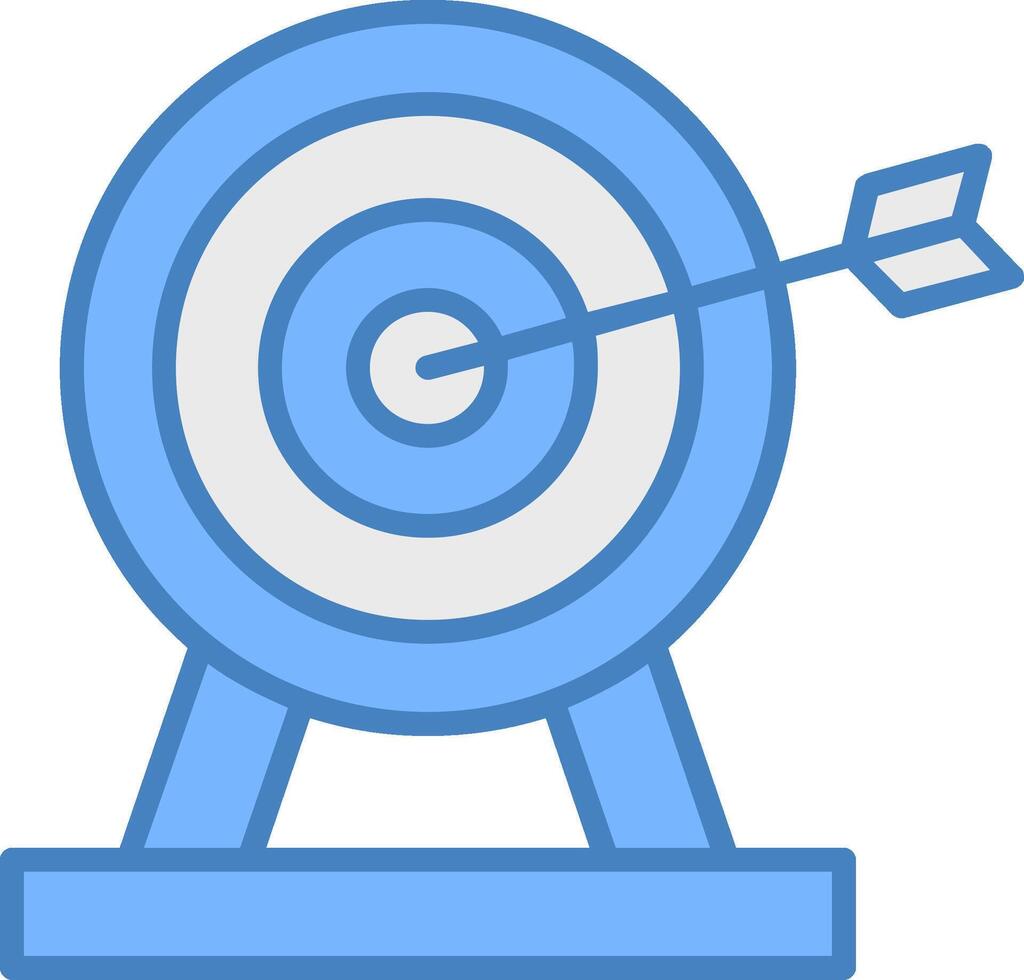 Target Line Filled Blue Icon vector