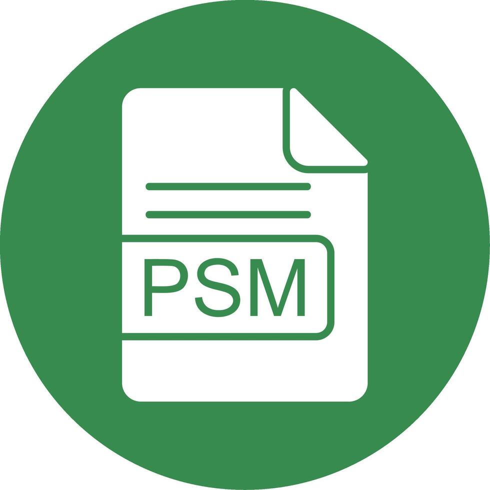 PSM File Format Multi Color Circle Icon vector