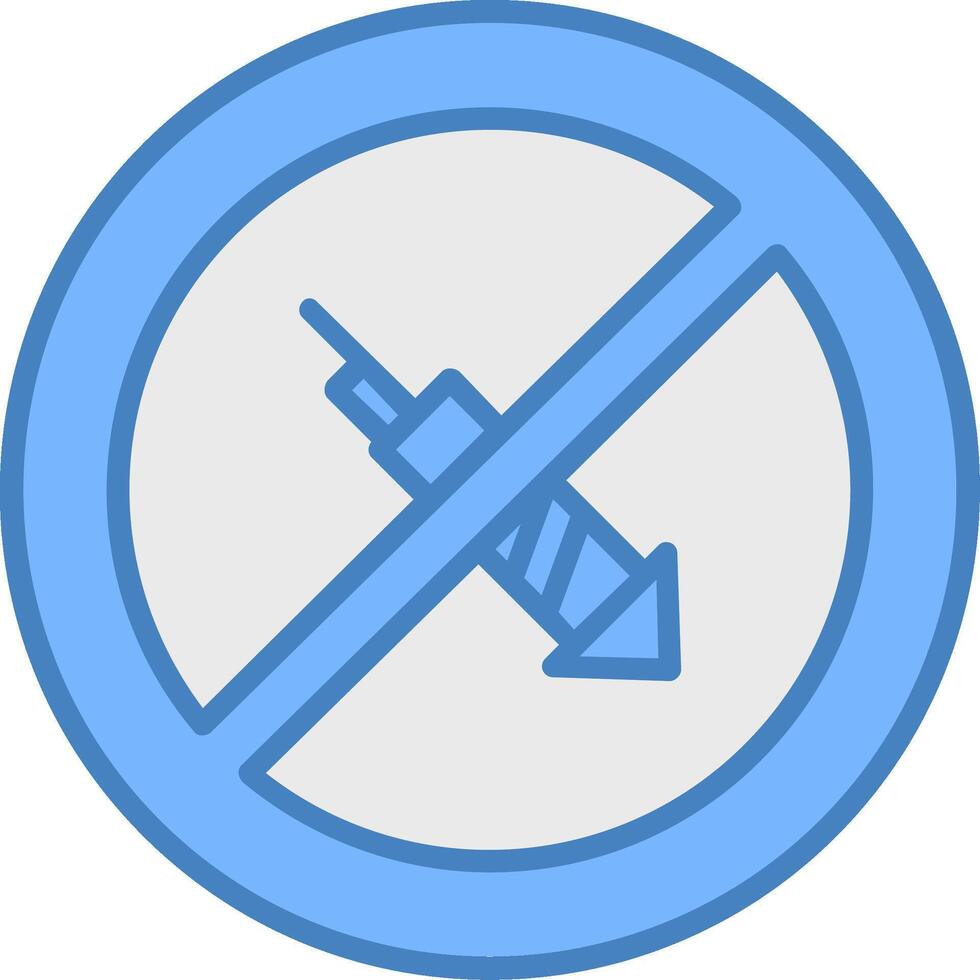 No Firework Line Filled Blue Icon vector