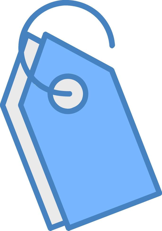 Tag Line Filled Blue Icon vector