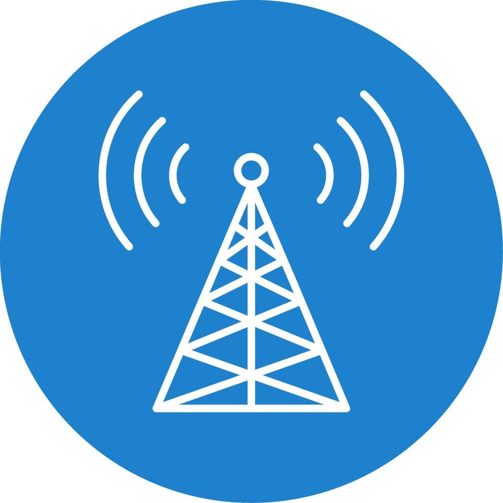 Radio Tower Multi Color Circle Icon vector