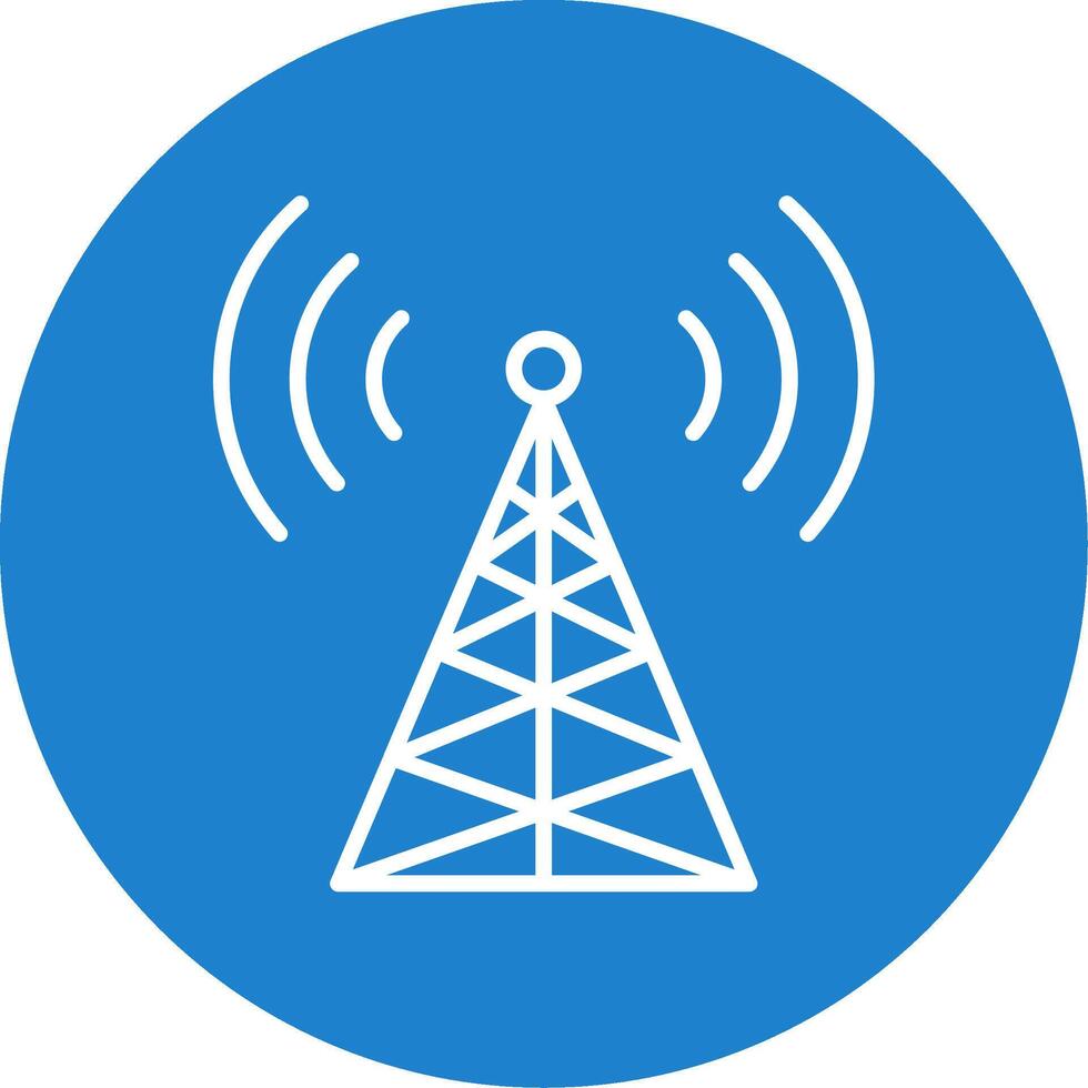 Radio Tower Multi Color Circle Icon vector