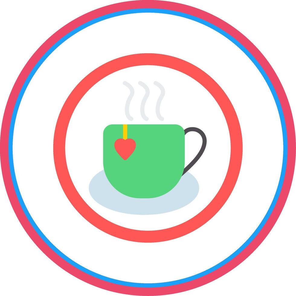 Mug Flat Circle Icon vector