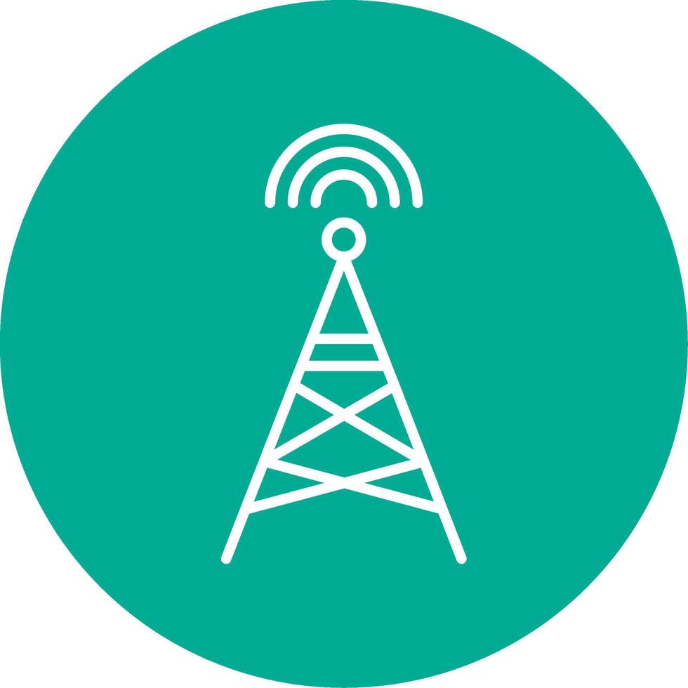 Radio Tower Multi Color Circle Icon vector