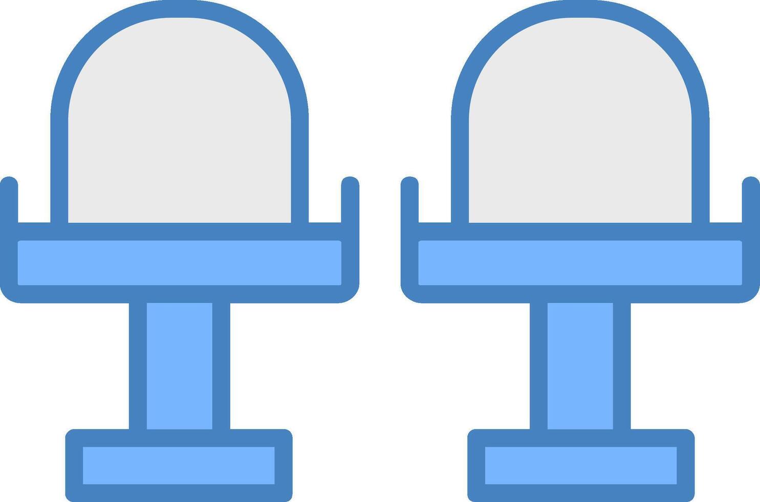 Seats Line Filled Blue Icon vector