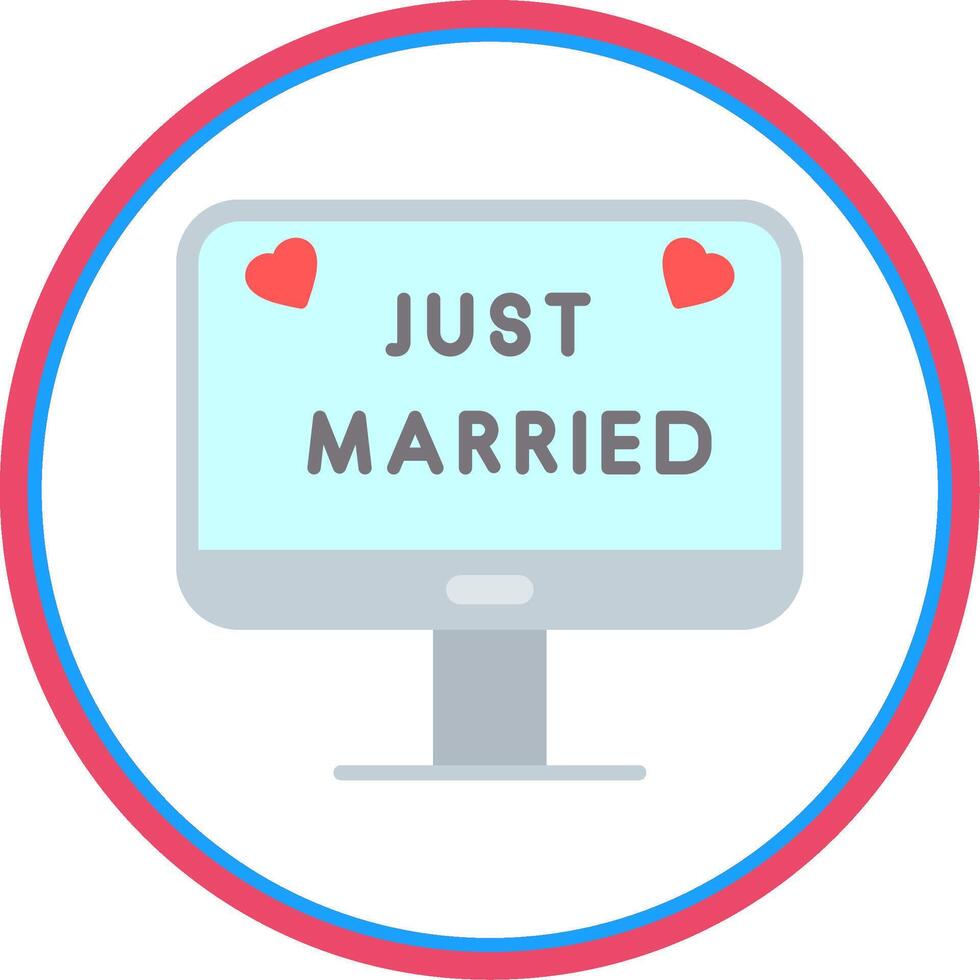 Just Married Flat Circle Icon vector