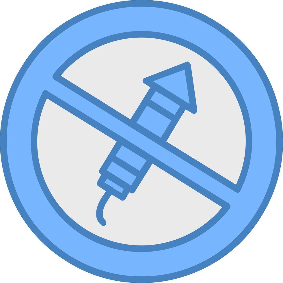 No Firework Line Filled Blue Icon vector