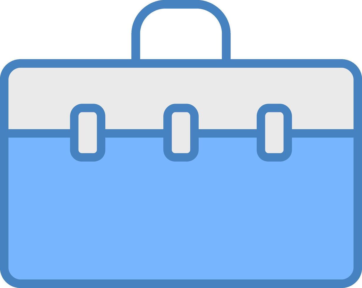 Suitcase Line Filled Blue Icon vector