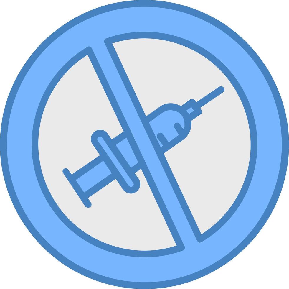 No Needle Line Filled Blue Icon vector