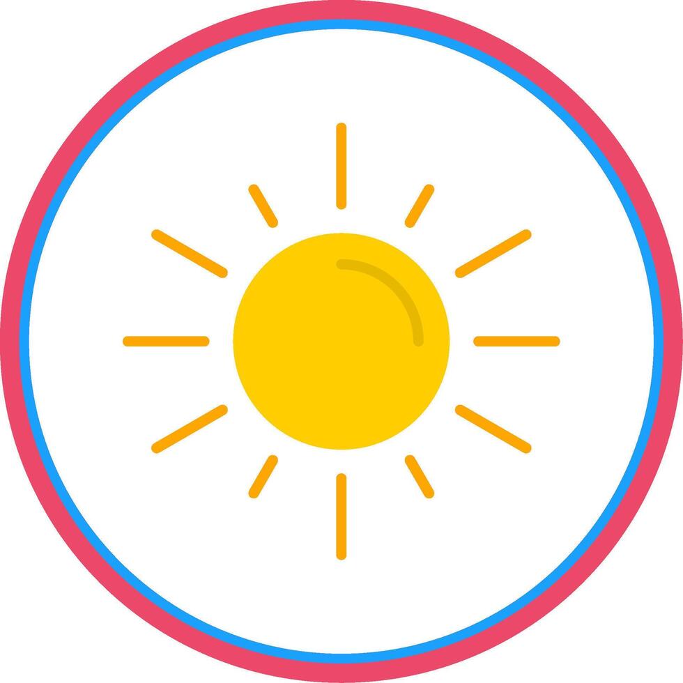 Sun Flat Circle Icon vector