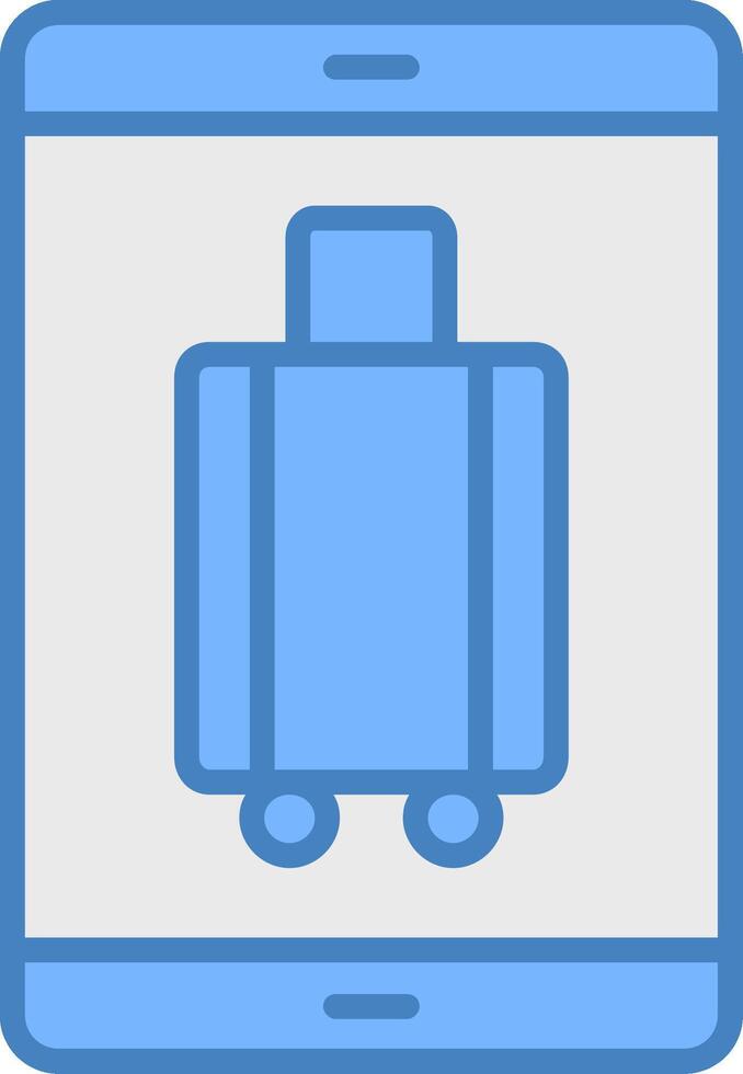 Mobile Line Filled Blue Icon vector