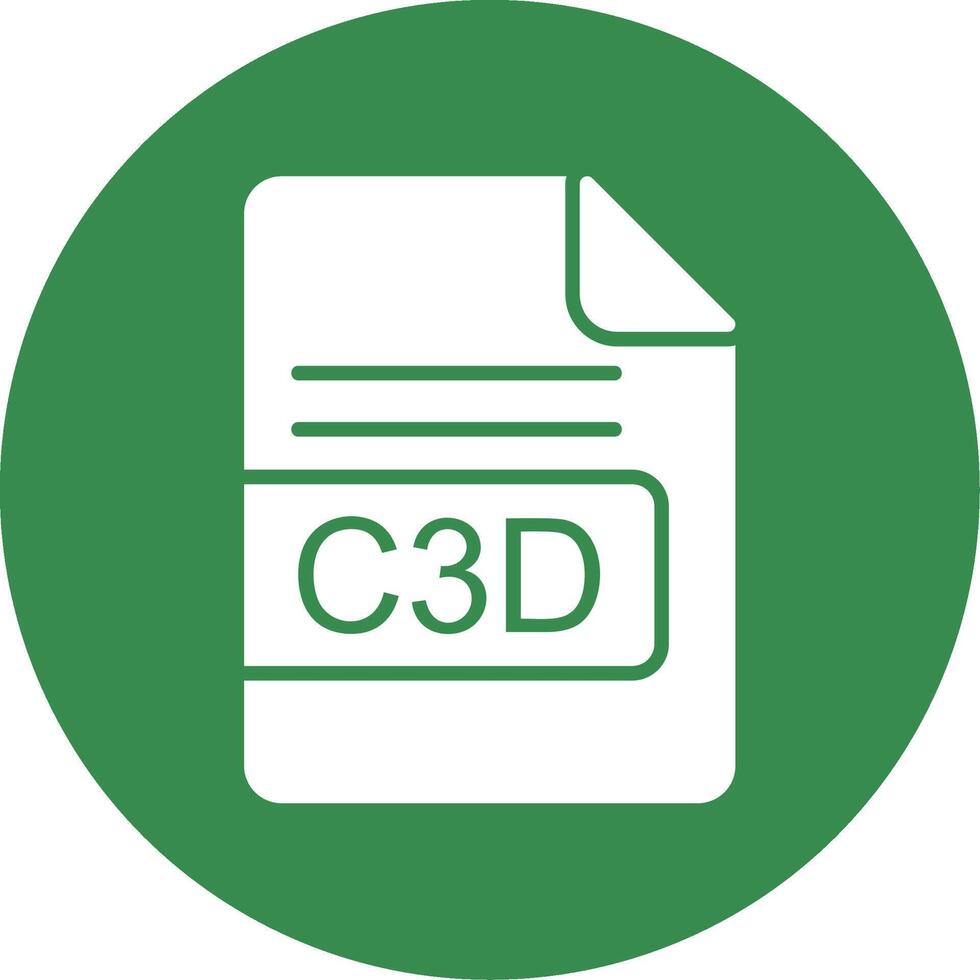 C3D File Format Multi Color Circle Icon vector