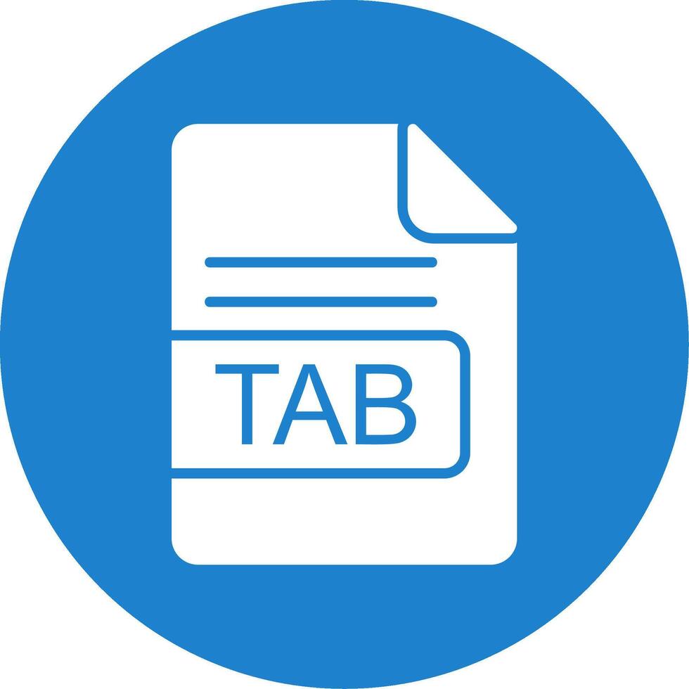 TAB File Format Multi Color Circle Icon vector