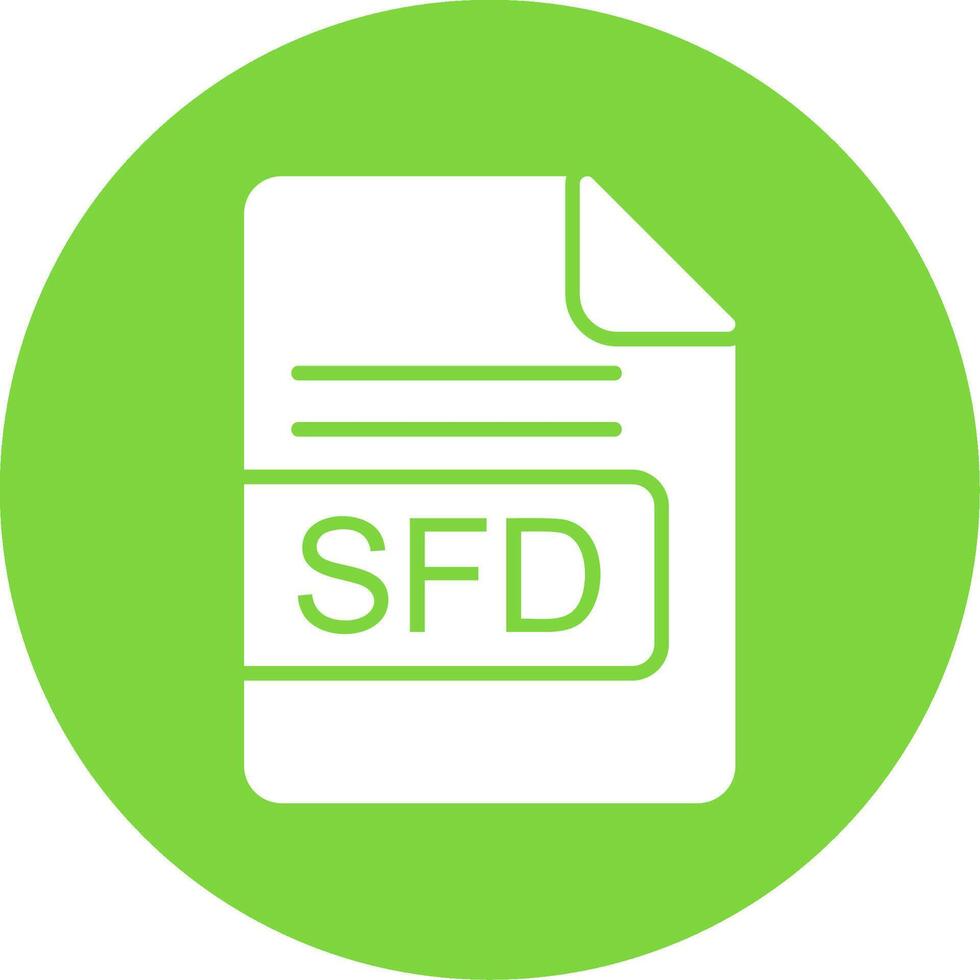 SFD File Format Multi Color Circle Icon vector