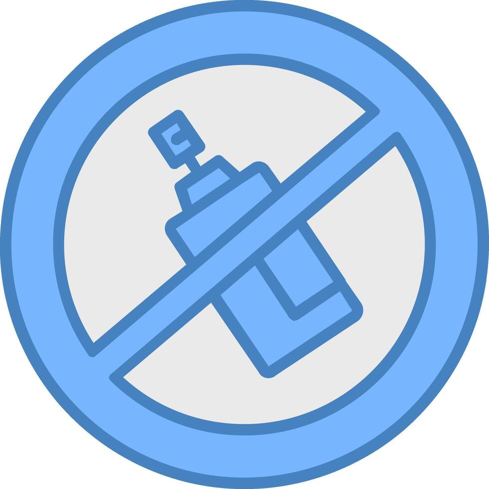 No Aerosol Line Filled Blue Icon vector