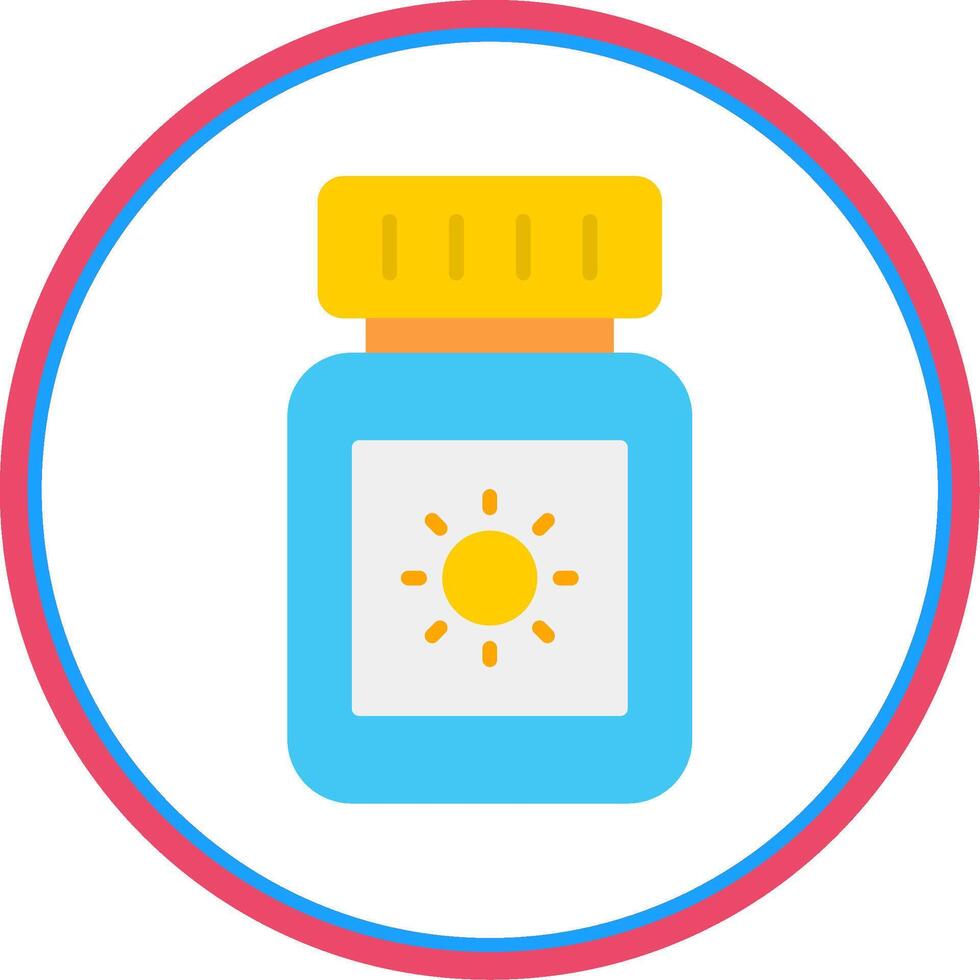 Sun Block Flat Circle Icon vector
