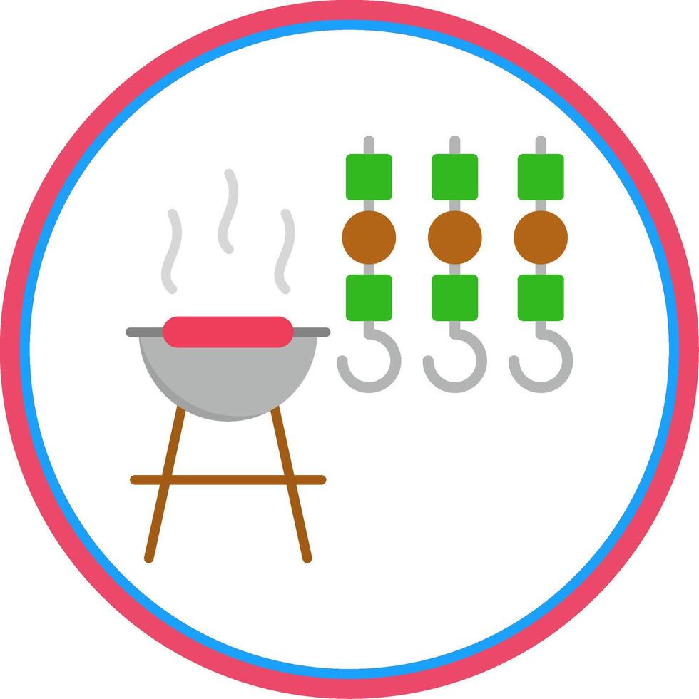 Bbq Flat Circle Icon vector