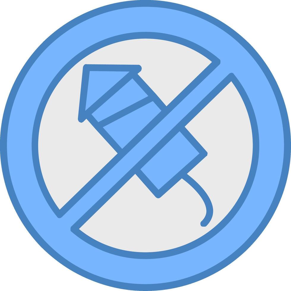 No Firework Line Filled Blue Icon vector