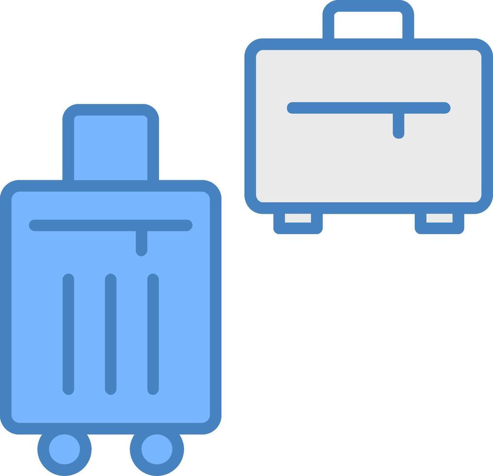 Bags Line Filled Blue Icon vector