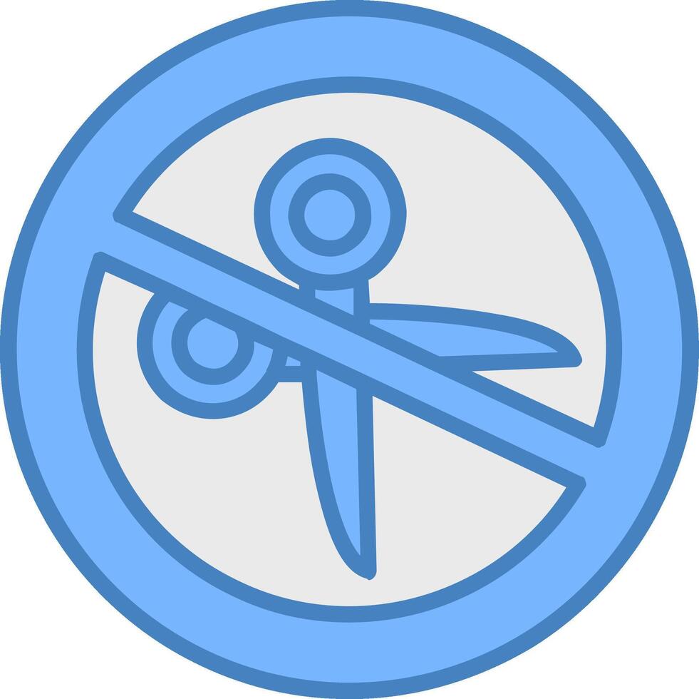 No Scissors Line Filled Blue Icon vector