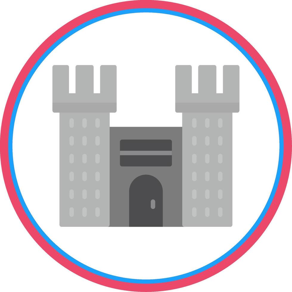 Castle Flat Circle Icon vector