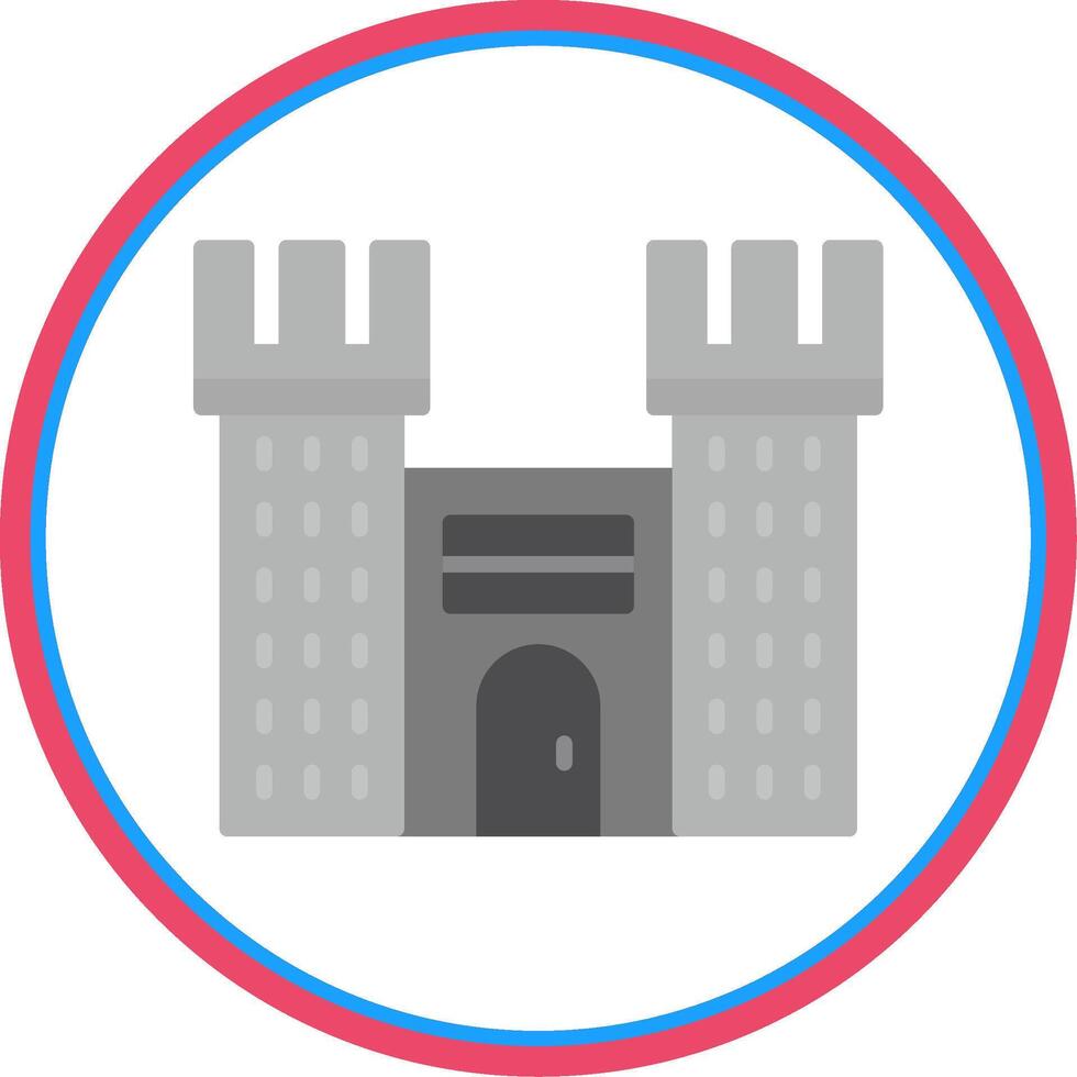 castillo plano circulo icono vector