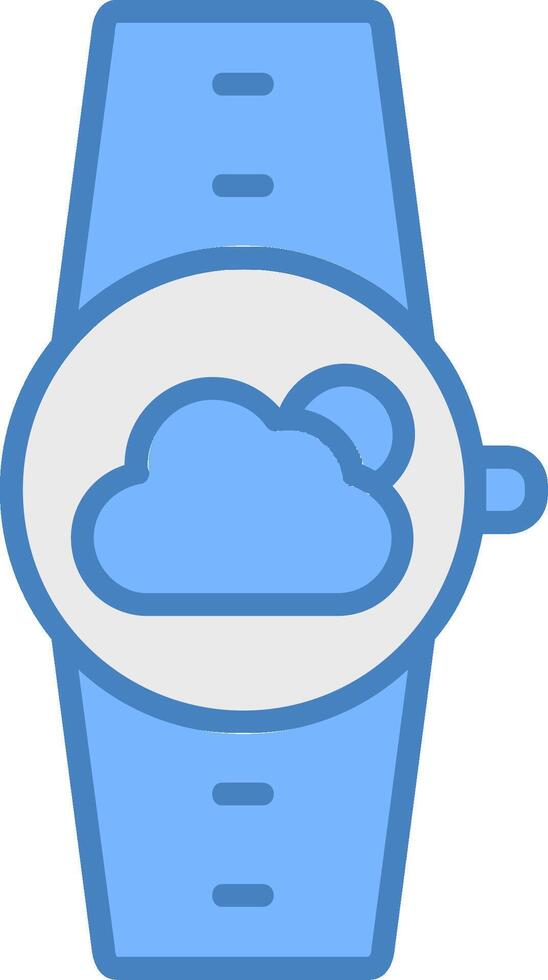 Weather Line Filled Blue Icon vector