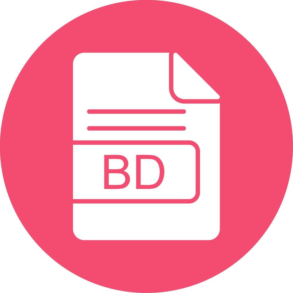 BD File Format Multi Color Circle Icon vector