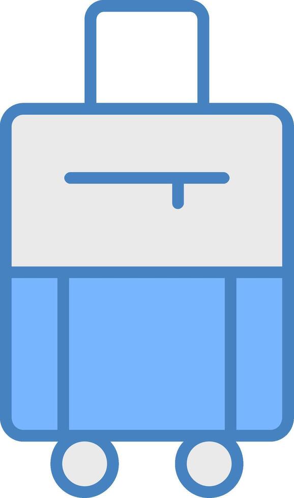 Bag Line Filled Blue Icon vector
