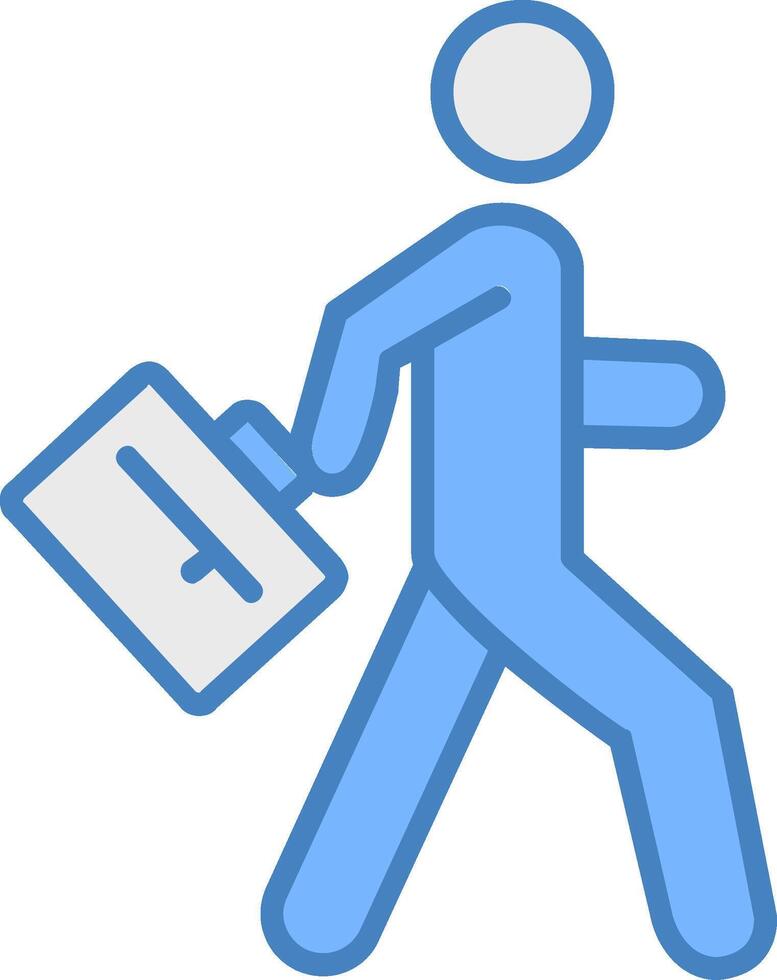 Man Line Filled Blue Icon vector