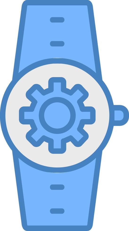 ajustes línea lleno azul icono vector