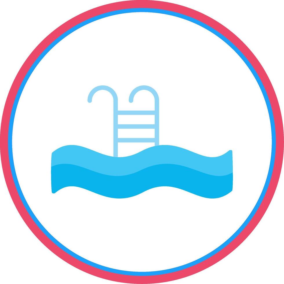 Swimming Pool Flat Circle Icon vector