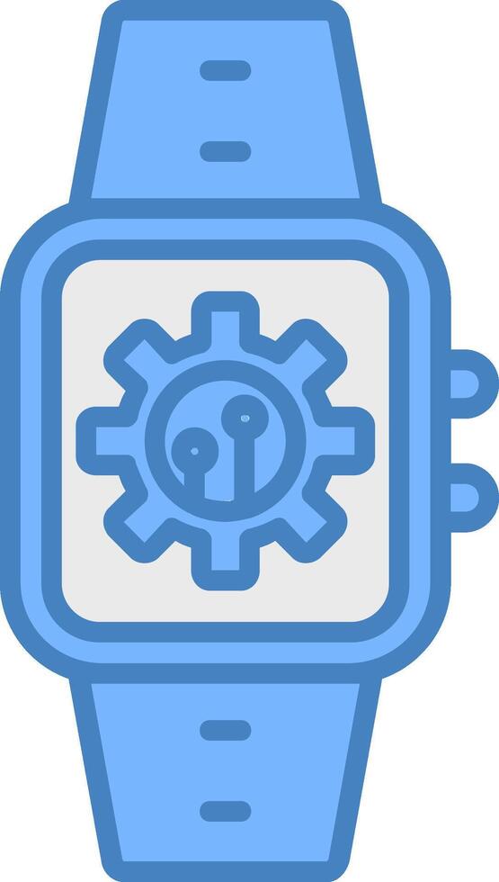 Settings Line Filled Blue Icon vector