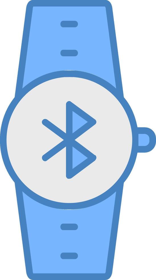 Bluetooth Line Filled Blue Icon vector