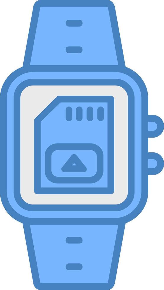 Sim Card Line Filled Blue Icon vector