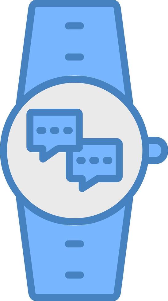 Message Line Filled Blue Icon vector