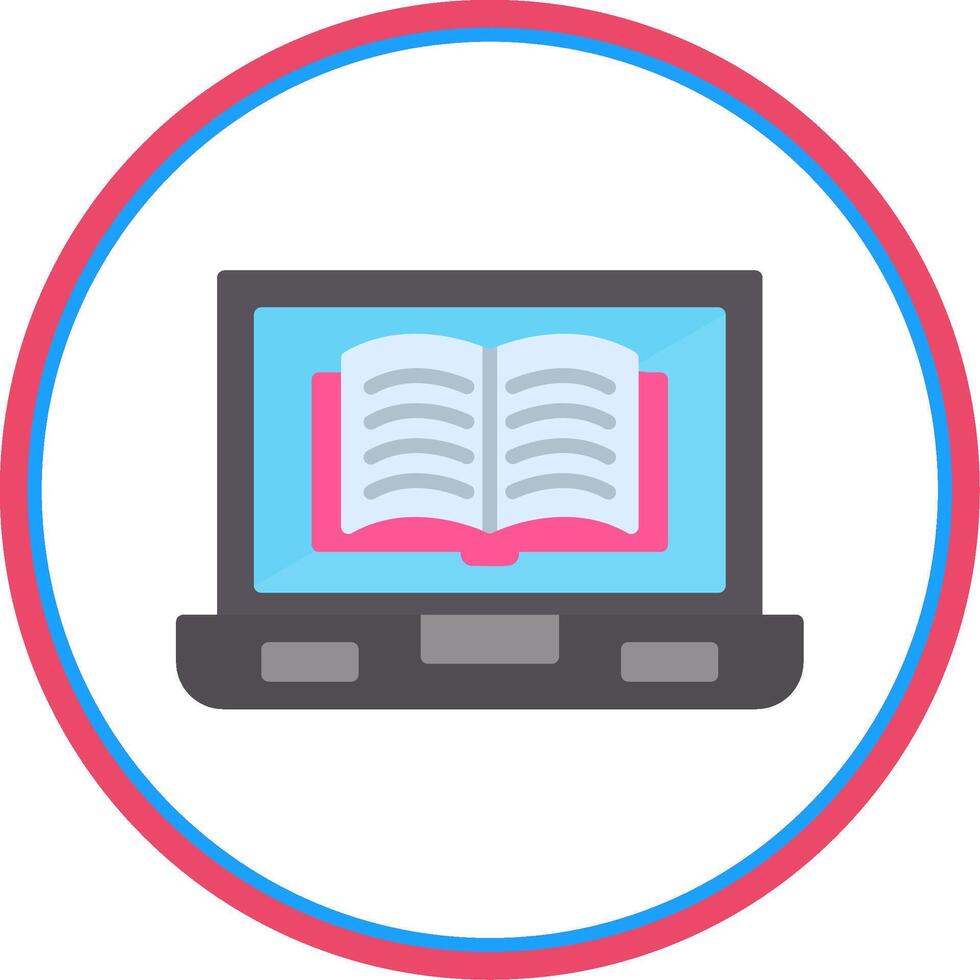 Laptop Screen Flat Circle Icon vector